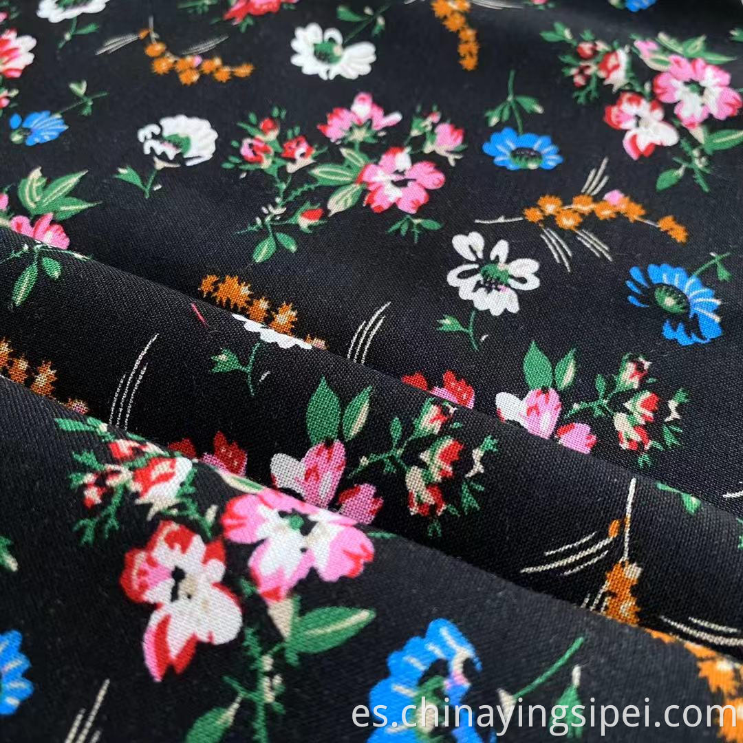 Original 105GSM Elegante estampado de flores 100% Rayon Fabrics para vestidos de 30 años